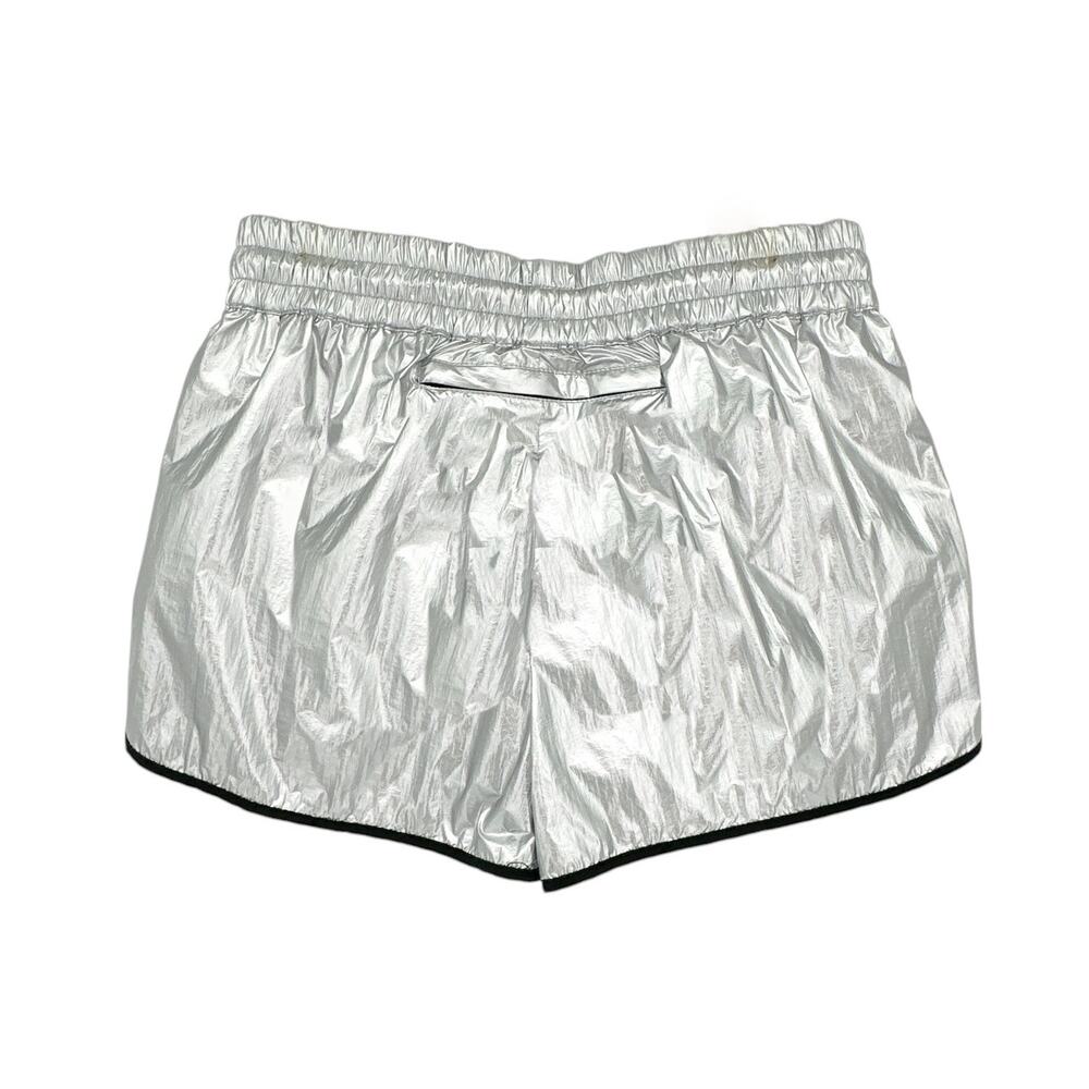 GOLDEN GOOSE Sports Diana Metallic Shorts in Silver/Black XS - Picture 4 of 14